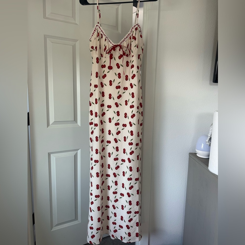 Showpo White and Red Floral Maxi Dress